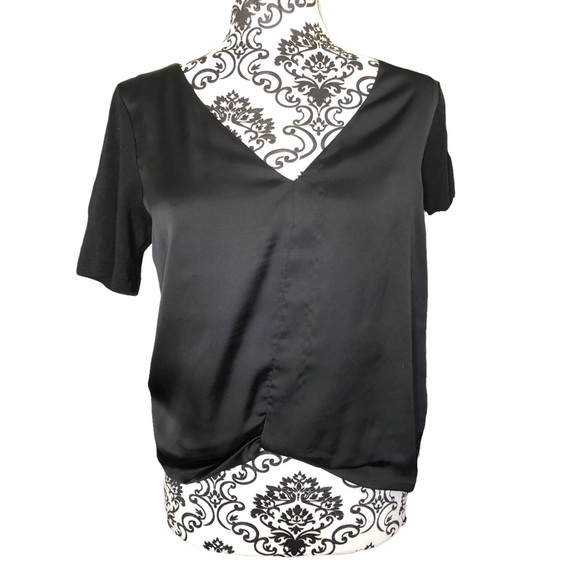 CLUB MONACO Black Satin Blouse - Picture 1 of 7